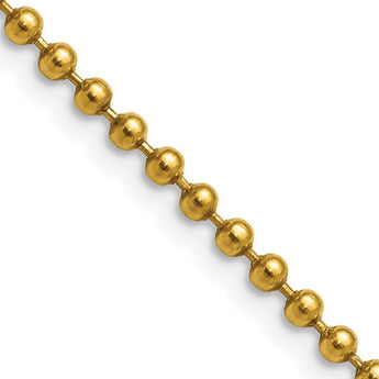 Stainless Steel IP Gold-plated 3.0mm 24in Ball Chain - Birthstone Company