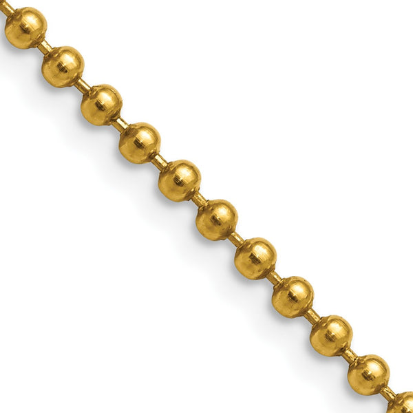 Stainless Steel IP Gold-plated 3.0mm 24in Ball Chain - Birthstone Company