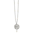 Stainless Steel Polished FWC Pearl & CZ & Glass 30in w/2in ext Necklace - Birthstone Company