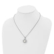 Chisel Stainless Steel Polished with Freshwater Cultured Pearl Flower Pendant on an 18 inch Box Chain Necklace - Birthstone Company