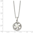 Chisel Stainless Steel Polished with Freshwater Cultured Pearl Flower Pendant on an 18 inch Box Chain Necklace - Birthstone Company