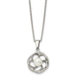 Chisel Stainless Steel Polished with Freshwater Cultured Pearl Flower Pendant on an 18 inch Box Chain Necklace - Birthstone Company