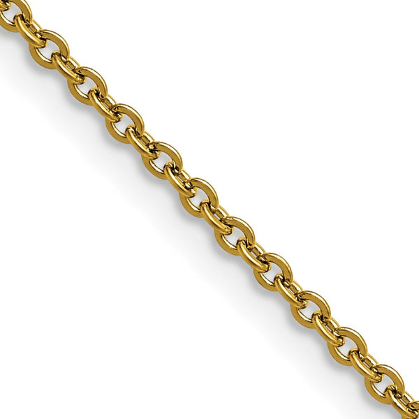 Stainless Steel Gold IP plated 2.3mm 24in Cable Chain - Birthstone Company
