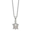 Stainless Steel Polished 22 inch Turtle Necklace - Birthstone Company