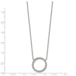 Stainless Steel Polished with CZ Circle with 2.5in ext. 17in Necklace - Birthstone Company