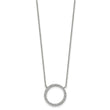 Stainless Steel Polished with CZ Circle with 2.5in ext. 17in Necklace - Birthstone Company
