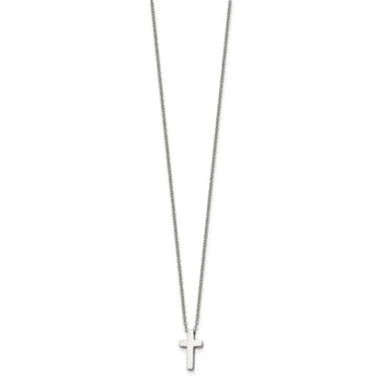 Stainless Steel Polished Cross 16inch Necklace - Birthstone Company