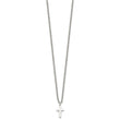 Stainless Steel Polished 11mm Cross 18 inch Necklace - Birthstone Company
