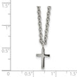 Stainless Steel Polished 11mm Cross 18 inch Necklace - Birthstone Company