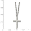 Stainless Steel Polished 20mm Cross 18 inch Necklace - Birthstone Company