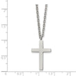 Stainless Steel Polished Cross 18 inch Necklace - Birthstone Company
