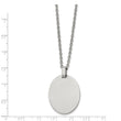 Stainless Steel Polished Oval 22in Necklace - Birthstone Company