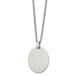 Stainless Steel Polished Oval 22in Necklace - Birthstone Company