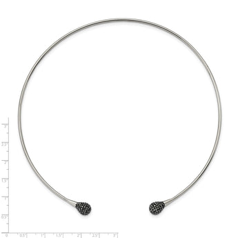 Stainless Steel Polished with Hematite Flexible Neck Wire - Birthstone Company