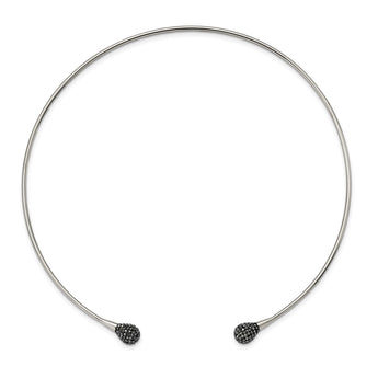 Stainless Steel Polished with Hematite Flexible Neck Wire - Birthstone Company