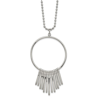 Stainless Steel Polished Circle 22in Necklace - Birthstone Company