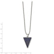Stainless Steel Polished with Genuine Lapis Triangle 22in Necklace - Birthstone Company