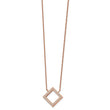 Stainless Steel Polished Rose IP-plated CZ with 2.5in ext. 17in Necklace - Birthstone Company