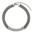 Stainless Steel Polished with CZ Multi Strand w/2.75in ext 11.75in Choker N - Birthstone Company