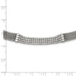 Stainless Steel Polished with CZ Multi Strand w/2.75in ext 11.75in Choker N - Birthstone Company