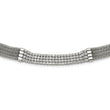 Stainless Steel Polished with CZ Multi Strand w/2.75in ext 11.75in Choker N - Birthstone Company