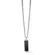 Stainless Steel Polished Black Onyx Inlay 22in Necklace - Birthstone Company