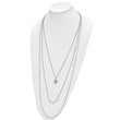Chisel Stainless Steel Polished with Freshwater Cultured Pearls and Tree Pendant on 31 inch with 2 inch Extension Multi Chain Necklace - Birthstone Company