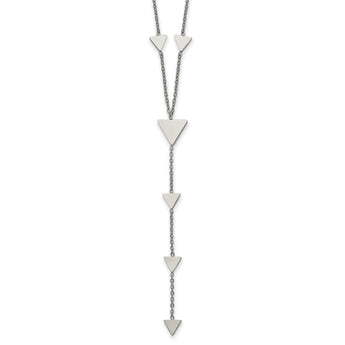 Stainless Steel Polished Triangles 24in Necklace - Birthstone Company
