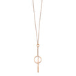 Stainless Steel Polished Rose IP Circle Dangle w/1.75in ext 16.5in Necklace - Birthstone Company