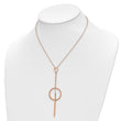 Stainless Steel Polished Rose IP Circle Dangle w/1.75in ext 16.5in Necklace - Birthstone Company