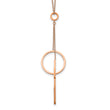Stainless Steel Polished Rose IP Circle Dangle w/1.75in ext 16.5in Necklace - Birthstone Company