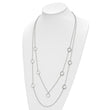 Stainless Steel Polished with Circles 2-Strand 31in Necklace - Birthstone Company