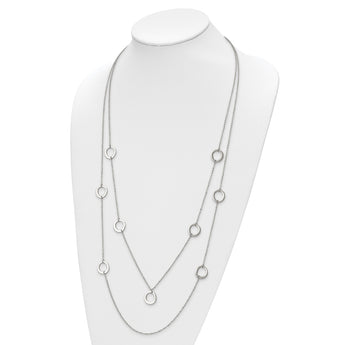 Stainless Steel Polished with Circles 2-Strand 31in Necklace - Birthstone Company