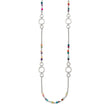 Stainless Steel Polished with Multi-colored Agate 35.5in Necklace - Birthstone Company