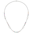 Stainless Steel Polished with Multi-colored Agate 35.5in Necklace - Birthstone Company