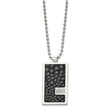 Chisel Stainless Steel Polished Stingray Texture Imitation Leather 1/10 carat Diamond Pednant on a 24 inch Ball Chain Necklace - Birthstone Company