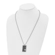 Chisel Stainless Steel Polished Stingray Texture Imitation Leather 1/10 carat Diamond Pednant on a 24 inch Ball Chain Necklace - Birthstone Company