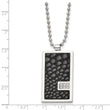 Chisel Stainless Steel Polished Stingray Texture Imitation Leather 1/10 carat Diamond Pednant on a 24 inch Ball Chain Necklace - Birthstone Company