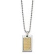 Chisel Stainless Steel Brushed and Polished with 18k Gold Accent .01carat Diamond Pendant on a 24 inch Ball Chain Necklace - Birthstone Company