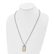 Chisel Stainless Steel Brushed and Polished with 18k Gold Accent .01carat Diamond Pendant on a 24 inch Ball Chain Necklace - Birthstone Company