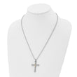 Chisel Stainless Steel Polished with 14k Gold Accent 1/2pt Diamond Cross Pendant on a 22 inch Ball Chain Necklace - Birthstone Company