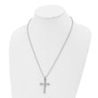Chisel Stainless Steel Polished with 14k Gold Accent .02 carat Diamond Cross Pendant on a 22 inch Ball Chain Necklace - Birthstone Company
