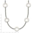 Stainless Steel Polished Circles 26in Necklace - Birthstone Company