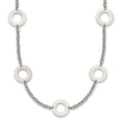 Stainless Steel Polished Circles 26in Necklace - Birthstone Company
