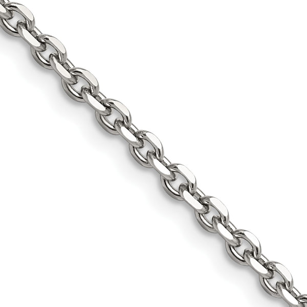 Stainless Steel 3.4mm 24in Cable Chain - Birthstone Company