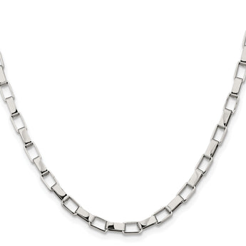Stainless Steel 4.8mm 30in Square Link Chain - Birthstone Company