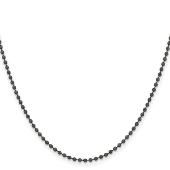 Stainless Steel 2.0mm Black-plated 30in Ball Chain - Birthstone Company
