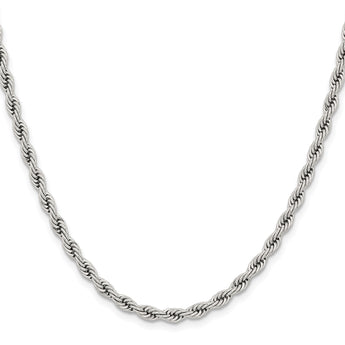 Stainless Steel 4.0mm 30in Rope Chain - Birthstone Company