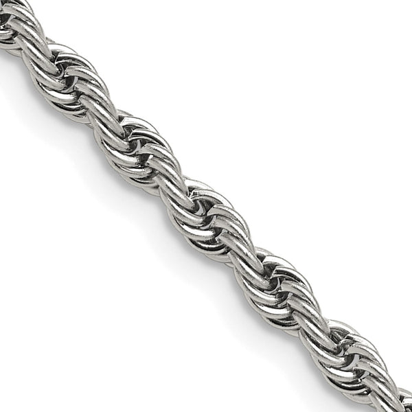 Stainless Steel 4.0mm 30in Rope Chain - Birthstone Company