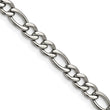 Stainless Steel 5.30mm 24in Figaro Chain - Birthstone Company